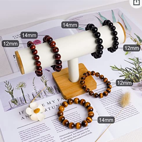 Natural Yellow Tiger's Eye Bracelet 12mm or 14mm - Picture 5 of 8